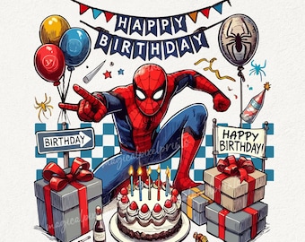 Spider It's My Birthday PNG, Happy Birthday Png, In My Birthday Era, Birthday Boy Png, Birthday Png, Superhero Png, Birthday Squad Png