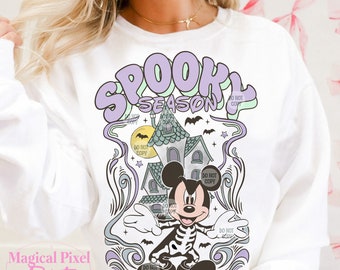 Retro spookachtig seizoen PNG, muis tshirt sublimatiebestand, trendy Halloween png, Trick or Treat png, Halloween pompoen, Halloween T-shirtontwerp