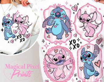 Diseño de película de San Valentín Png, personajes de dibujos animados de San Valentín rosa Png, diseño de camiseta de pareja de San Valentín Png, coqueta de San Valentín Png, archivo digital