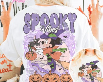 Spooky Vibes PNG, Mouse Halloween Png, Magical Halloween Png, Witch Sublimation, Trendy Halloween Png, Spooky Season, Retro Halloween Png