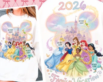 Magical Girls Trip 2026 Matching Png, Princesses Squad Vacation Shirt, Theme Park Castle Graphic, Matching Family Trip, Magic Kingdom Png