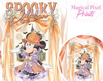 Retro Halloween Minnie PNG, Halloween Coquette Png, Spooky Vibes Png, Trick Or Treat Png, Girly Fall Png Design, Halloween Shirt Png