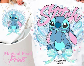 Retro Blue Cartoon Movie PNG, Summer Shirt PNG, Coquette Clam Pearl Bow, Coastal Seashell Starfish PNG, Summer Vibes, Magical Kingdom Png