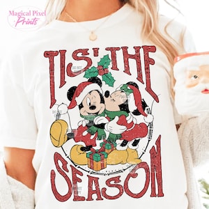 Tis The Season PNG, Christmas Mouse Couple PNG, Merry Christmas Png, Christmas Season Png, Xmas Holiday Png, Christmas Costume Santa Png