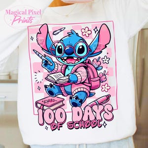 Pink 100 Days Of School Png, Cartoon 100th Day of School Png, Teacher Appreciation, Checkered Retro Back To School Png, 100 Days Smarter Png
