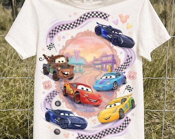 Cars Family Vacation Png, Lightning McQueen png, Lightning Race Car Shirt Design, Route 66 Theme Park Sublimation, Race Car Kids T-Shirt