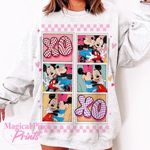 Valentine Mouse PNG, Xoxo Sublimation Png, Mouse Valentines Png, Family Trip, Mouse Castle Png, Retro Valentines Png, Funny Valentine&#39;s Day