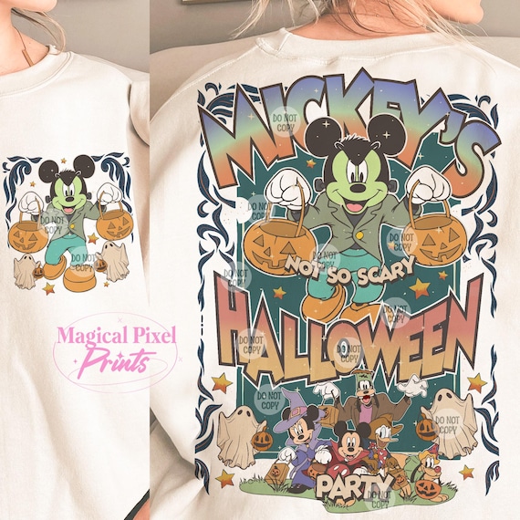 Not So Scary Halloween Party PNG, Mouse And Friend Halloween, Boo Png, Retro Halloween, Spooky Season, Mouse Pumpkin Halloween, Fall Vibes