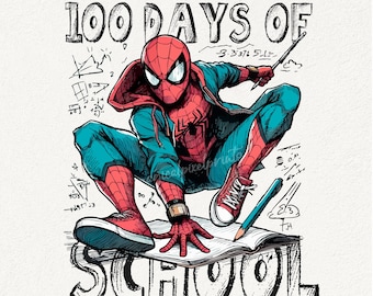Retro 100 Days Bruh Png, Spider Cartoon Character Png, Happy 100 Days Of School Cartoon Png, Gift For Kid School Shirt Png, Level 100 Png