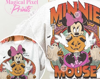 Trendy Retro Halloween PNG, Cute Halloween Shirt PNG, Spooky Vibes Png, Mouse Pumpkin Png, Retro Halloween Png, Fall Sublimation Design