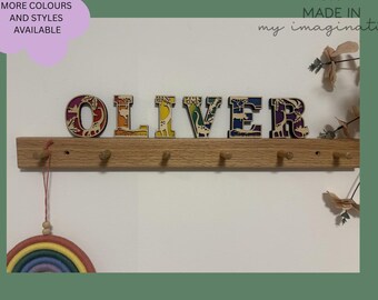 Wooden letters: DINOSAUR theme hand painted for room door 7cm