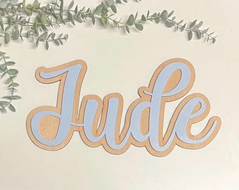Hand Painted Wooden Name Sign: Nursery Decor (600mm, 400mm or 300mm)