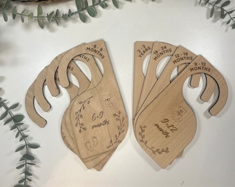 Wooden Baby Wardrobe Dividers: Double Sided Oak/Beech Nursery Closet Organisers