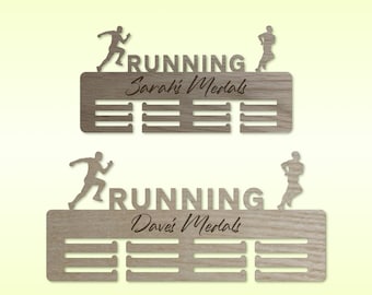 Running Medal Holder | Personalised Gift For Runner | Wooden Medal Hanger | Award Display