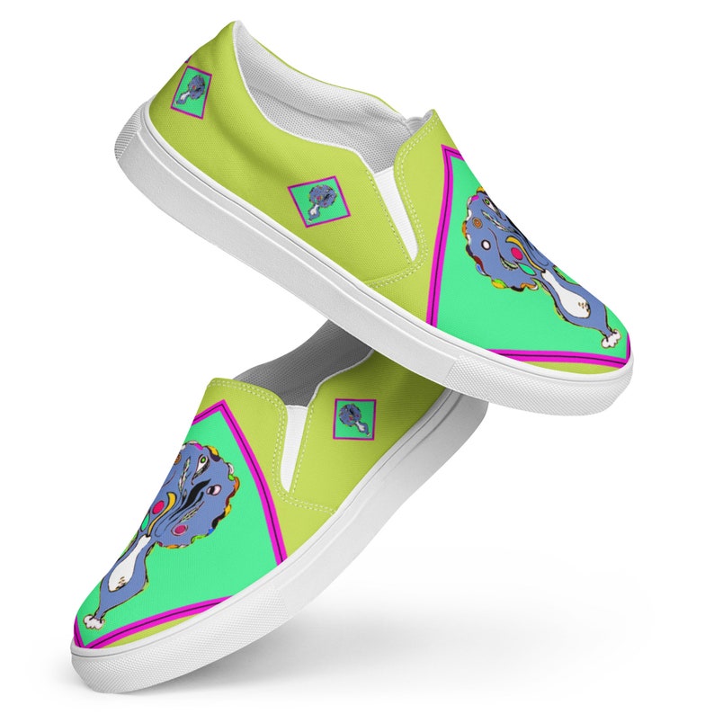 LIMITED EDITION L'arbre Sur Le Nuagemen's Canvas Tennis Shoes Without Lacesyellow Green