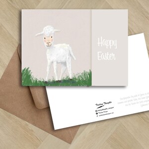 Illustrazione di un agnello con una cartolina di Pasqua affascinante, fede cristiana