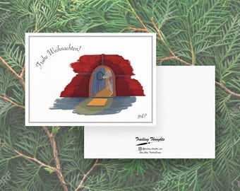 Carte de Noël Souris mignonne