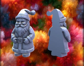 クラシックサンタクロース – 3Dプリント可能なクリスマスマグネットSTL - 2年間の商用ライセンス