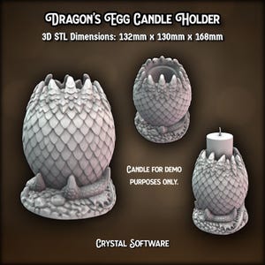 Dragon’s Egg Candle Holder STL – Scaled Fantasy Egg Tealight Decor (3D Printable) - Personal Version