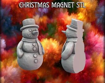 笑顔の雪だるま – 3Dプリント可能なクリスマスマグネットSTL - 2年間の商用ライセンス