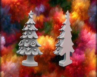 デコレーションされたクリスマスツリー – 3Dプリント可能なホリデーマグネットSTL - 2年間の商用ライセンス