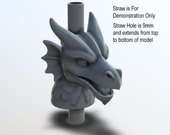 3DドラゴンヘッドストロートッパーSTLファイル - 2年間の商用ライセンス