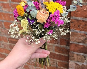 Dried Flower Bouquet | Peony & Rose Wildflower Wedding and Home Decor for a Bud Vase