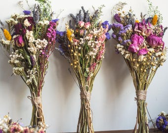 Lavender & Dried Rose Bouquet and Personalised Card UK  | Gift for Her | Birthday Flowers |Get Well Soon | Rustic Home Decor