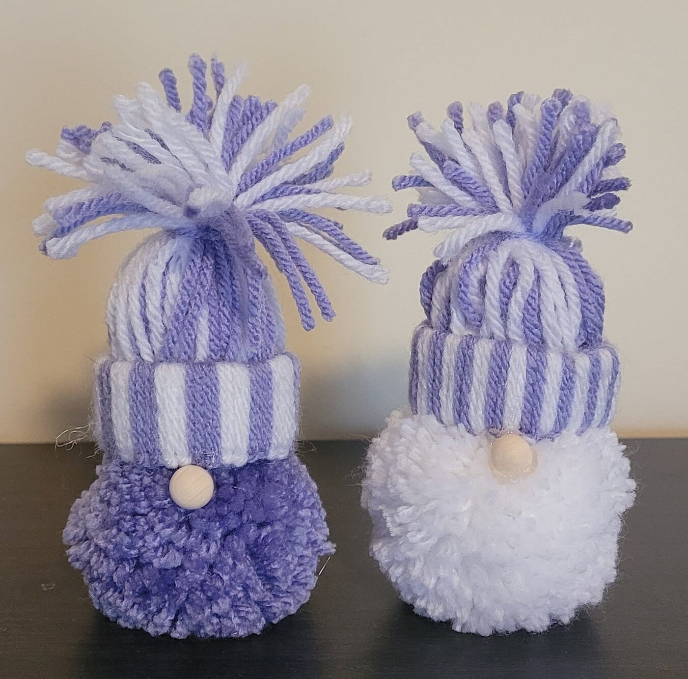 Handcrafted Pom Pom Yarn Gnomes set of 2, Whimsical Home Decor, Gift