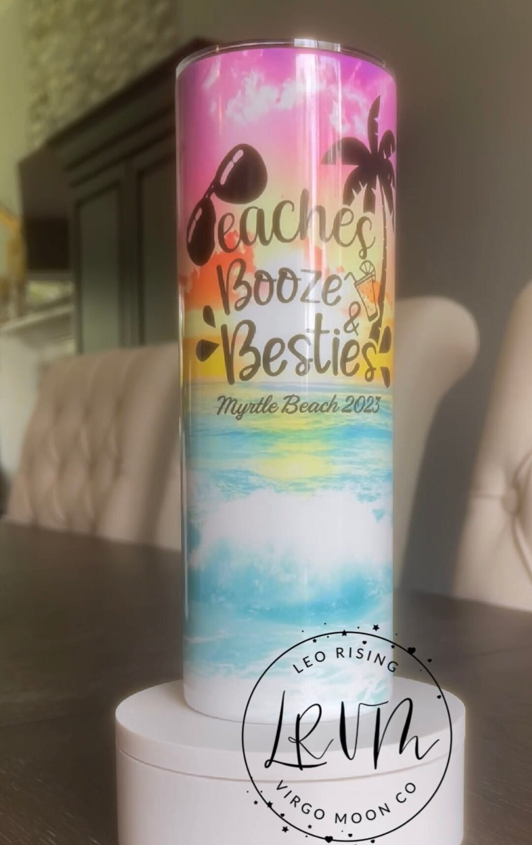 Beach Booze and Besties Tropical Sunset | Best Friends Tumbler | Girls ...