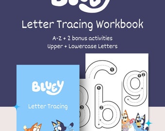 Personalized Bluey Name/abc Letter Tracing & Coloring Printable ...