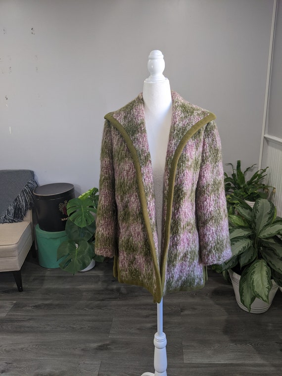 1950's Lilli Ann Lavender and Green Mohair/Wool B… - image 1