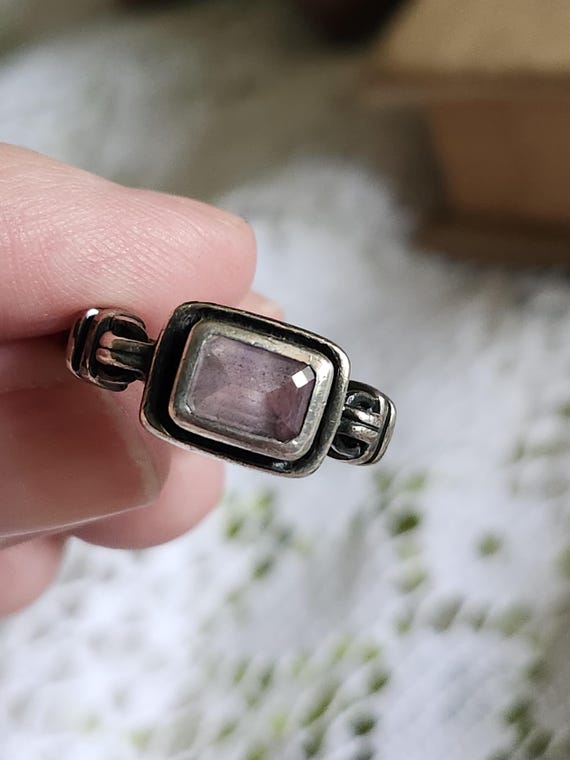 Adele Ring // Vintage Sterling Silver Square Cut … - image 2