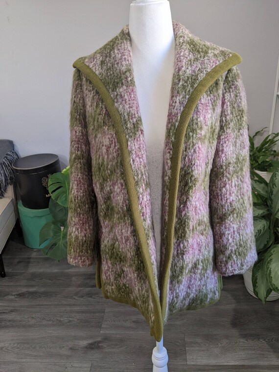 1950's Lilli Ann Lavender and Green Mohair/Wool B… - image 2