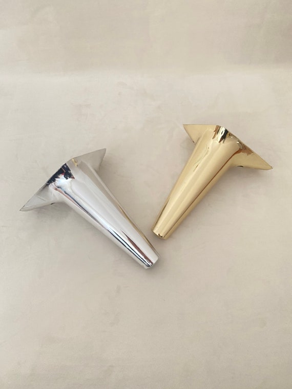 4x gouden en zilveren poten, poten, meubelpoten, kastpoten