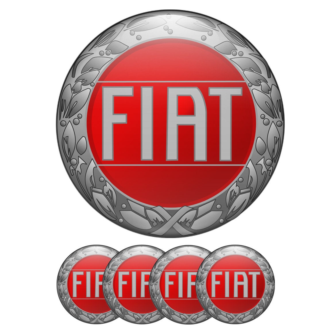Fiat 500 Logo Silver Sticker Adhesive Badge Emblem Decal For Punto