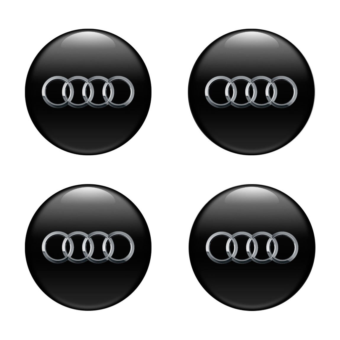4 x 64mm Audi emblem wheel center Silicone stickers 2.51'' decals for hub  caps