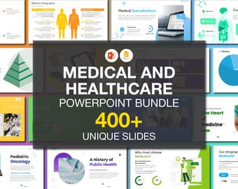 Ensemble de modèles médicaux PowerPoint : plus de 400 diapositives modifiables sur les soins de santé