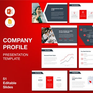 Professional Company Profile Presentation Template - Compatible with PowerPoint and Google Slides