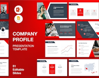 Professional Company Profile Presentation Template - Compatible with PowerPoint and Google Slides