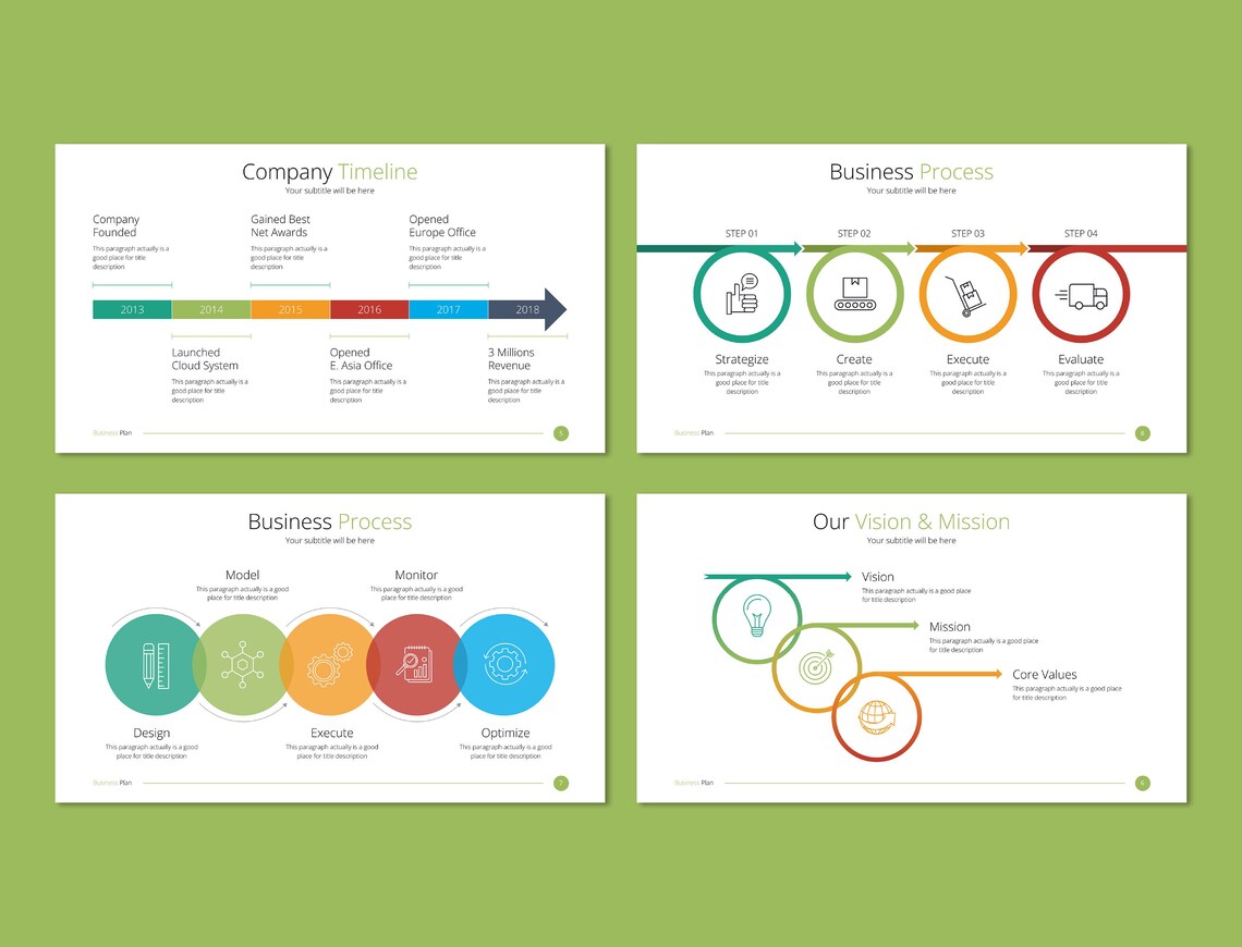 Professional Full Color Business Plan & Startup Presentation Template ...