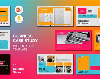 Colorful Business Case Study Presentation Template: Editable PowerPoint & Google Slides