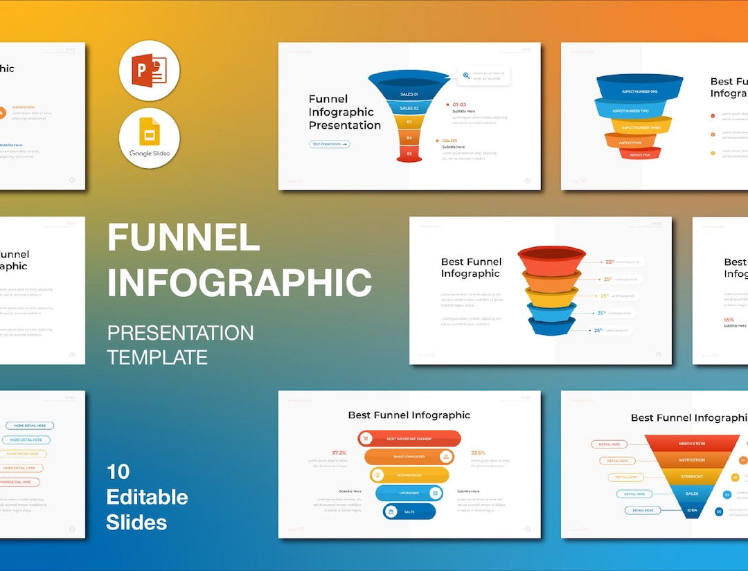 Editable Sales Funnel Powerpoint Template: Marketing Diagram PPT Slides ...