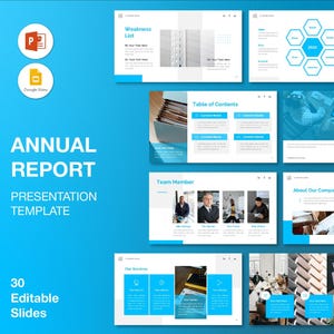 Annual Report Template | Blue Annual Report PPT | Blue Annual Report PowerPoint | Annual Report PowerPoint | Blue Annual Report Template
