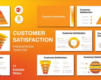 Orange Customer Satisfaction Infographics PowerPoint Presentation: Editable Business Slides (Digital Download)