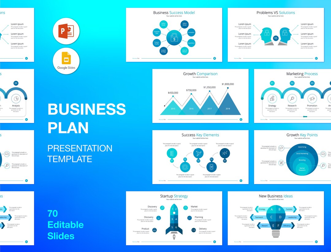 Professional Blue Business Plan & Startup Presentation Template ...