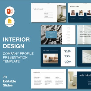 Presentatie interieurontwerp | Sjabloon interieurontwerpproject | Klantpresentatie | Bedrijfsprofielpresentatie | Bedrijfsprofiel PPT