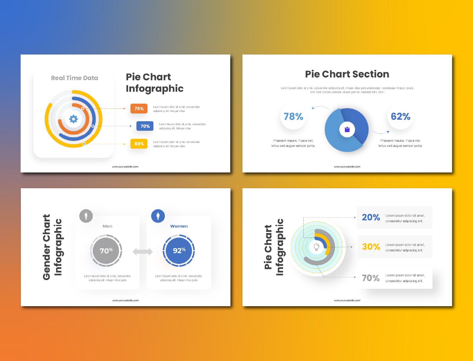Sales Data Pie Chart Infographic: Powerpoint Presentation Template (PPT ...