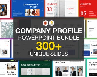 Company Profile PowerPoint Template: 300+ Editable Slides (Digital Download)