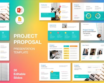 Colorful Project Proposal Template: PowerPoint & Google Slides (Digital Download)
